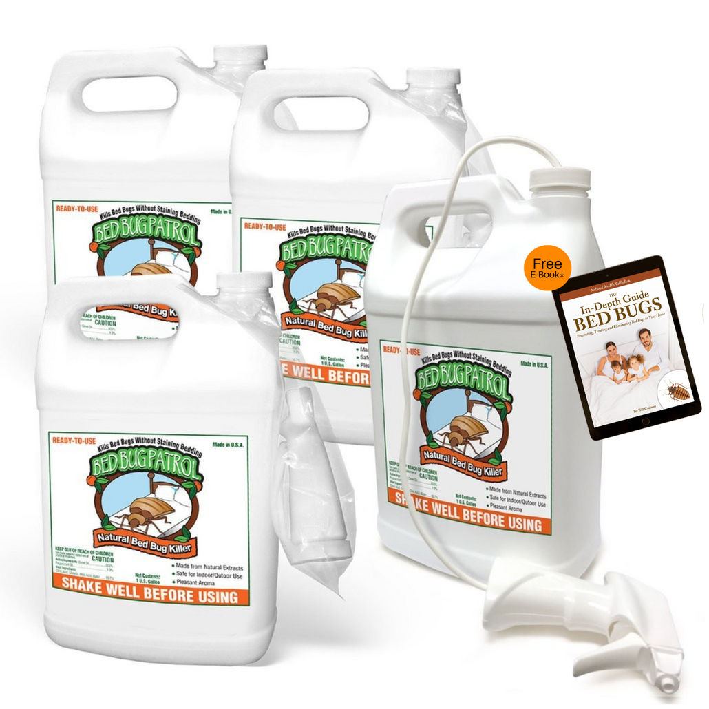 Bed Bug Patrol Bed Bug Killer Spray Treatment | 4 (1-Gallon)| Kills Bed Bugs on Contact, Natural &amp; Non-Toxic, Child &amp; Pet Safe. Recommended for Work, Home, Mattress &amp; Furniture.
