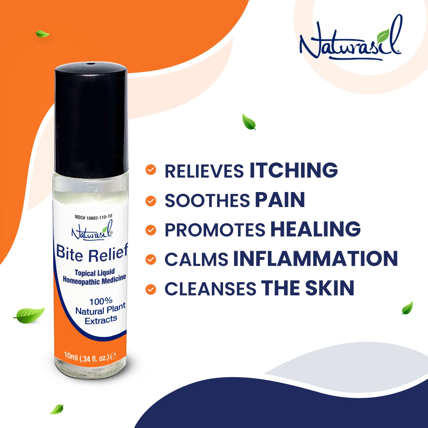 Naturasil Natural Itch & Bite Relief - Botella de vidrio de 10 ml