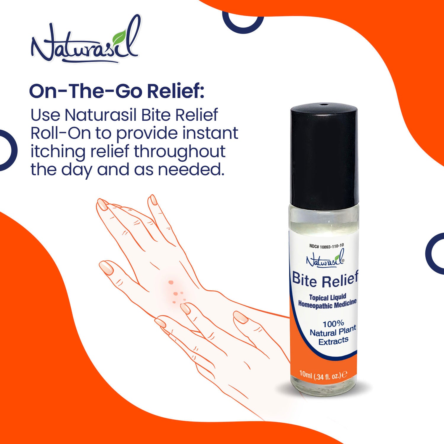 Naturasil Natural Itch & Bite Relief - Botella de vidrio de 10 ml