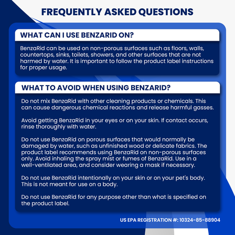 Desinfectante profesional BenzaRid (4) juego de 1 galón | Registrado por la EPA