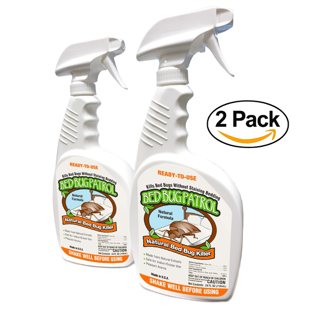 Bed Bug Patrol Bed Bug Killer Spray Treatment | 24oz (2-Pack)| Kills Bed Bugs on Contact, Natural & Non-Toxic, Child & Pet Safe. Recommended for Home, Mattress & Furniture.