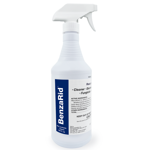 BenzaRid Disinfectant (32 oz) | Professional Virucide, Kills H1N1, H5N1 Viruses, Avian Flu, Staph, and Blood Borne Pathogens | Mold Killer, Fungicide