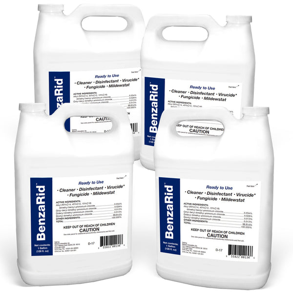BenzaRid Professional Disinfectant (4) 1 Gallon Set | EPA Registered
